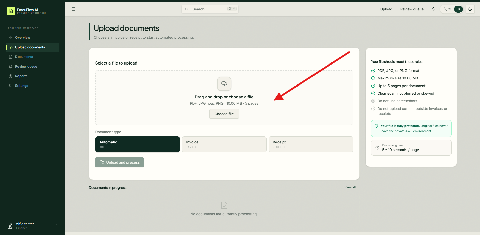 Select a file to upload