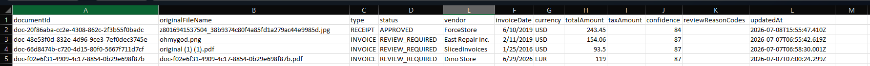 Export CSV and JSON 3